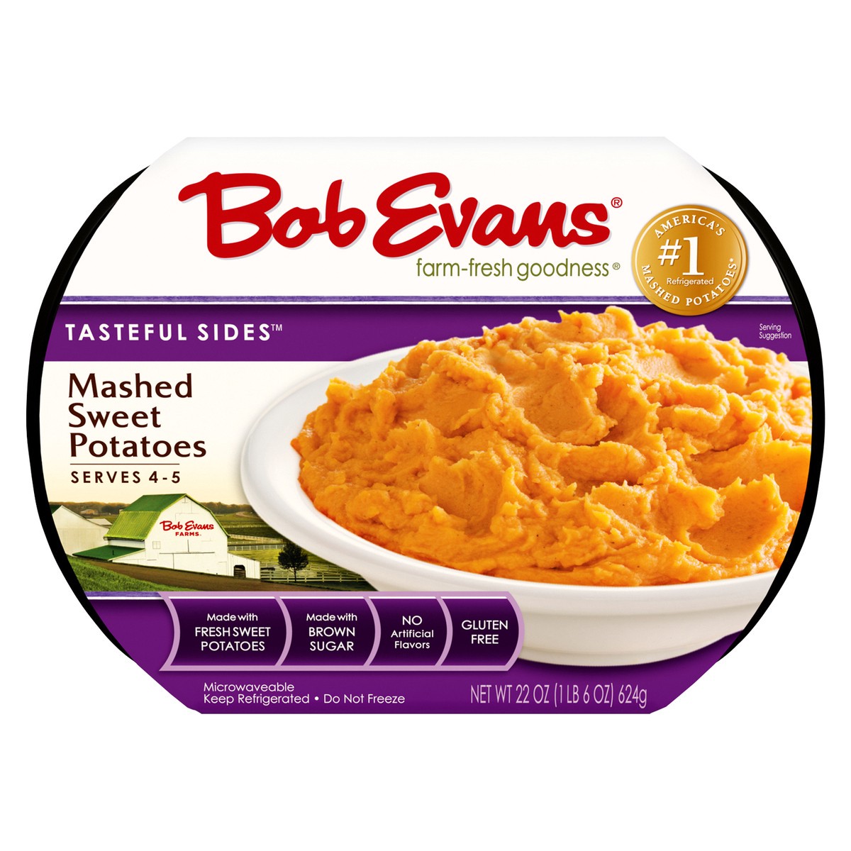 slide 1 of 9, Bob Evans Tasteful Sides Mashed Sweet Potatoes 22 oz, 22 oz