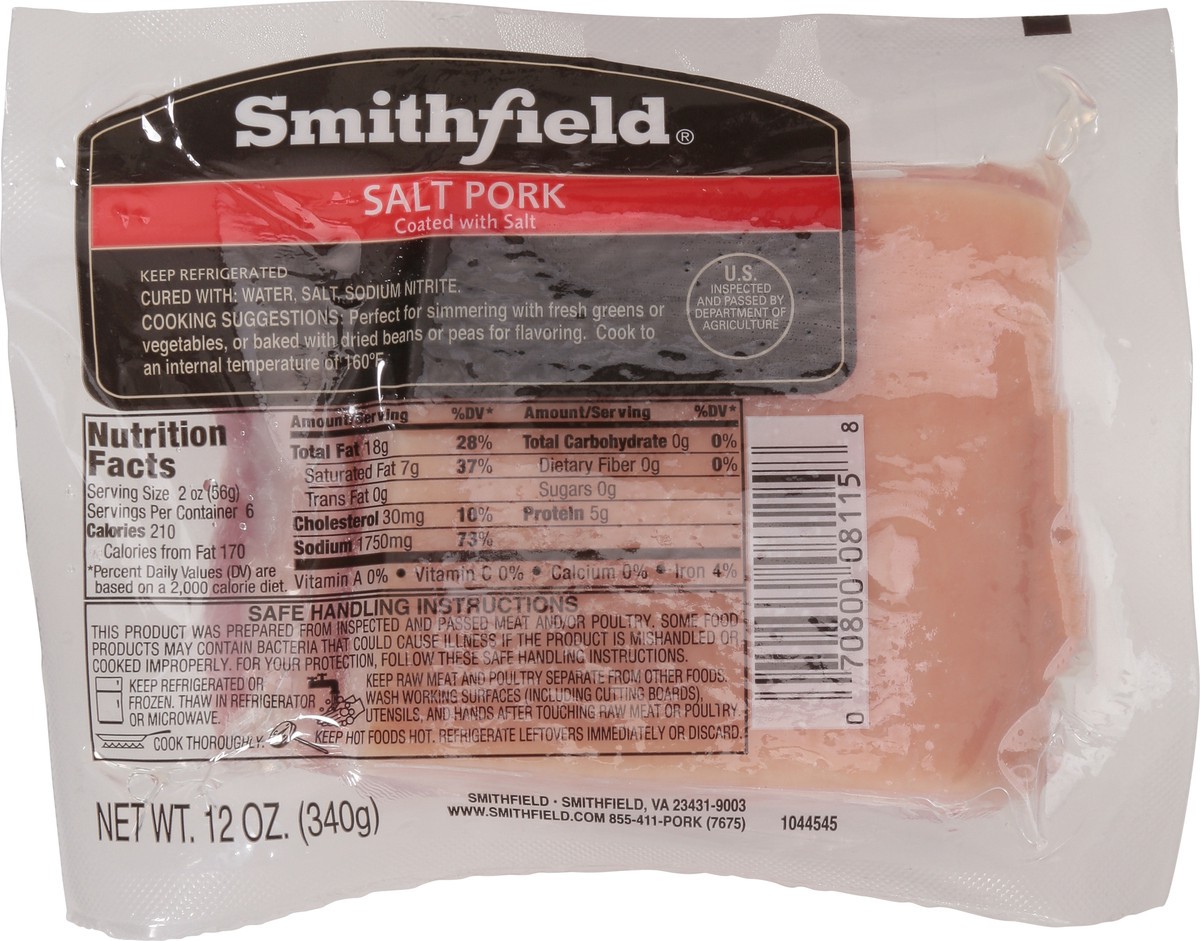 slide 6 of 12, Smithfield Salt Pork 12 oz, 12 oz