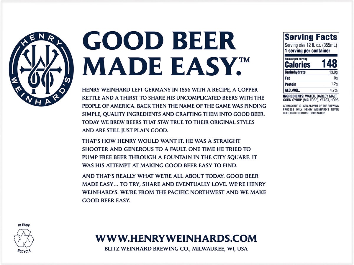 slide 2 of 13, Henry Weinhard's Beer, 12 ct; 12 fl oz