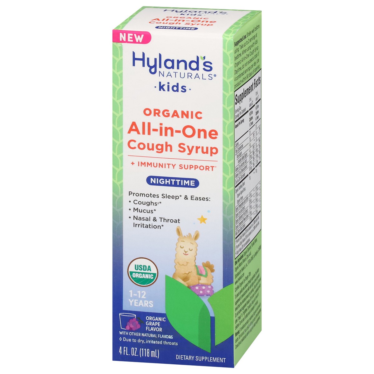 slide 10 of 13, Hyland's Naturals Organic 1-12 Years Kids Nighttime All-in-One Organic Grape Flavor Cough Syrup 4 fl oz, 4 fl oz