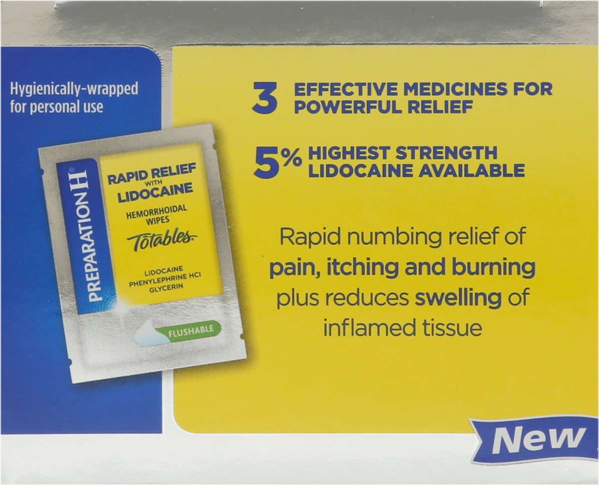 slide 4 of 13, Preparation H Rapid Relief Hemorrhoid Wipes with Lidocaine, Numbing Relief for Swelling, Pain, Burning and Itching - 20 Count, 20 ct