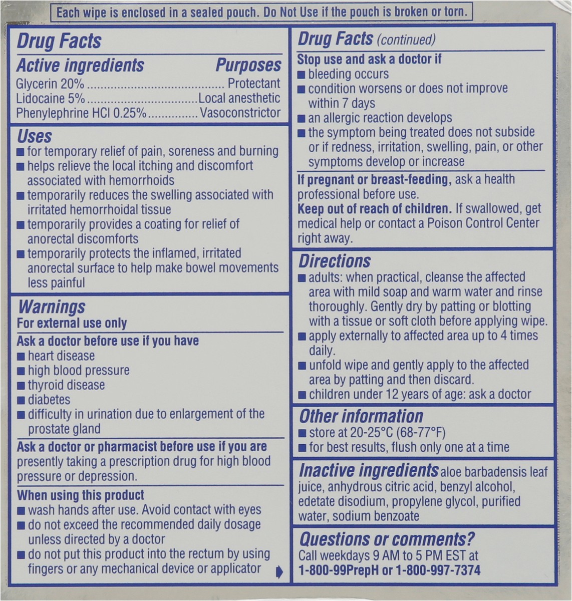 slide 2 of 13, Preparation H Rapid Relief Hemorrhoid Wipes with Lidocaine, Numbing Relief for Swelling, Pain, Burning and Itching - 20 Count, 20 ct