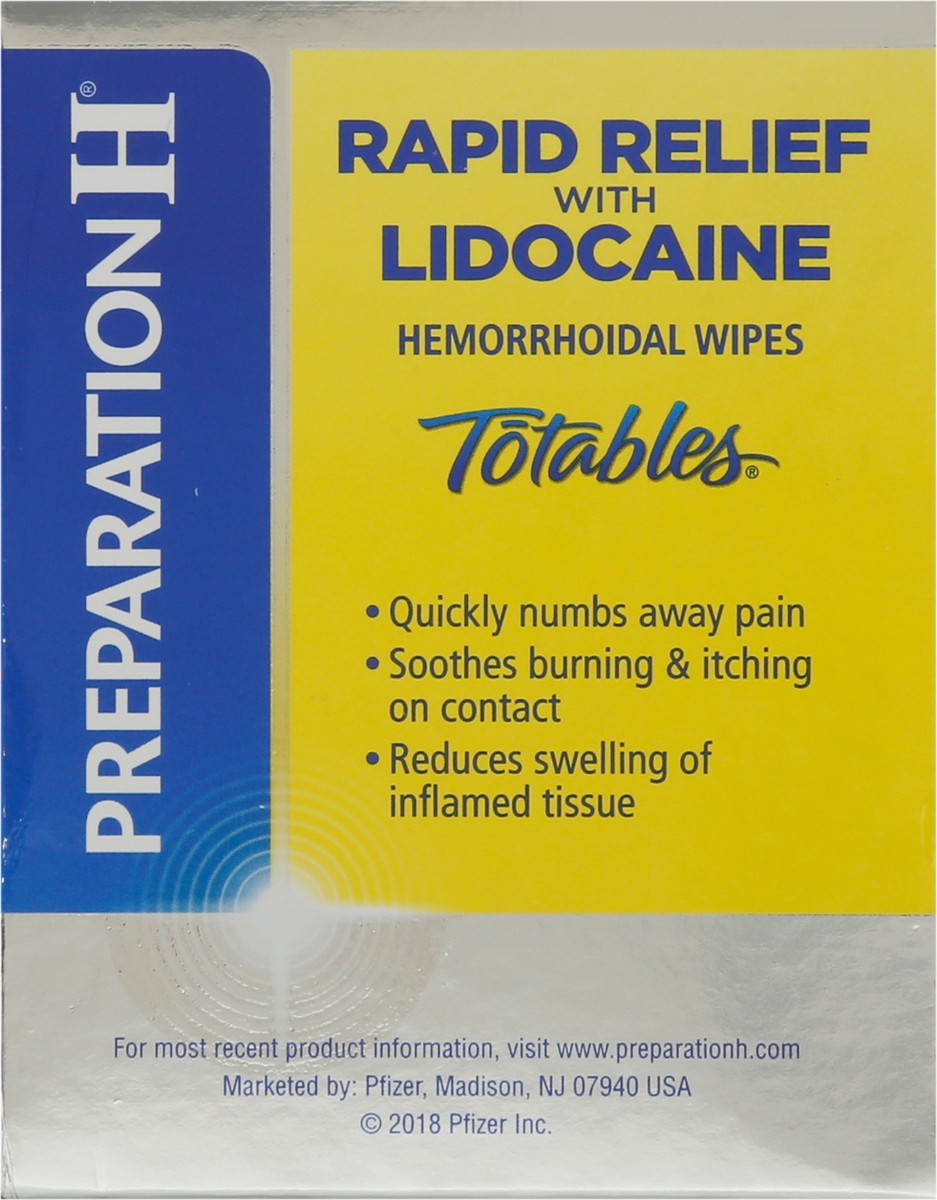 slide 11 of 13, Preparation H Rapid Relief Hemorrhoid Wipes with Lidocaine, Numbing Relief for Swelling, Pain, Burning and Itching - 20 Count, 20 ct