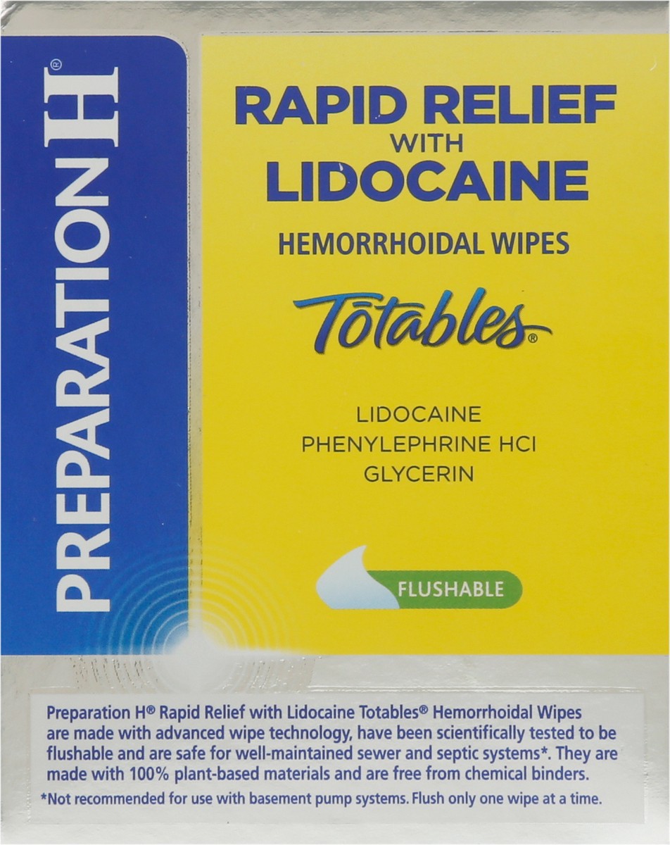 slide 13 of 13, Preparation H Rapid Relief Hemorrhoid Wipes with Lidocaine, Numbing Relief for Swelling, Pain, Burning and Itching - 20 Count, 20 ct