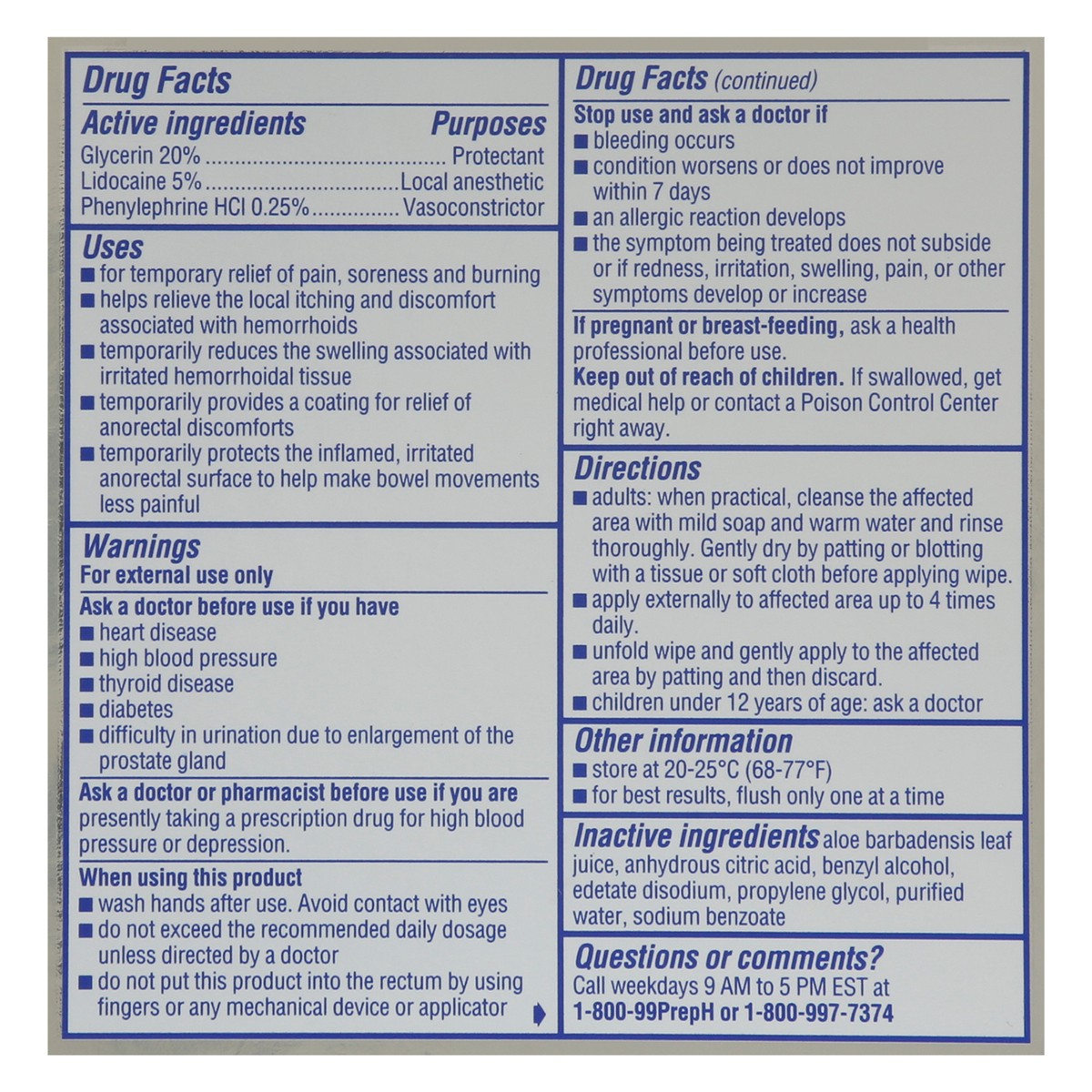 slide 6 of 13, Preparation H Rapid Relief Hemorrhoid Wipes with Lidocaine, Numbing Relief for Swelling, Pain, Burning and Itching - 20 Count, 20 ct