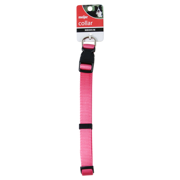 slide 1 of 2, Meijer Dog Collar, Adjustable, Pink, Medium, MED