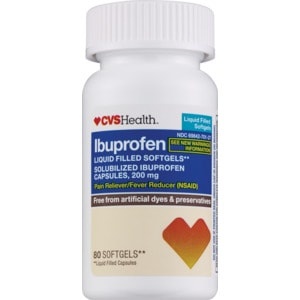 slide 1 of 1, CVS Health Ibuprofen Liquid Filled Softgels, 200 Mg, 80 ct