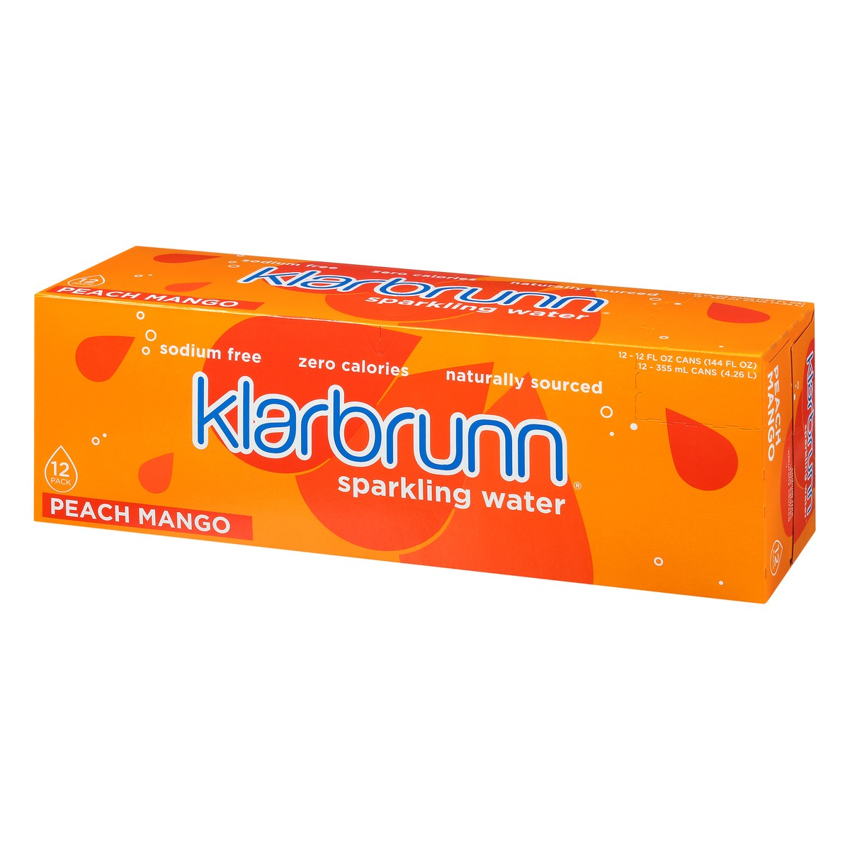 slide 5 of 9, Klarbrunn Peach Mango Naturally Sourced Sparkling Water - 12 ct; 12 fl oz, 12 ct; 12 fl oz