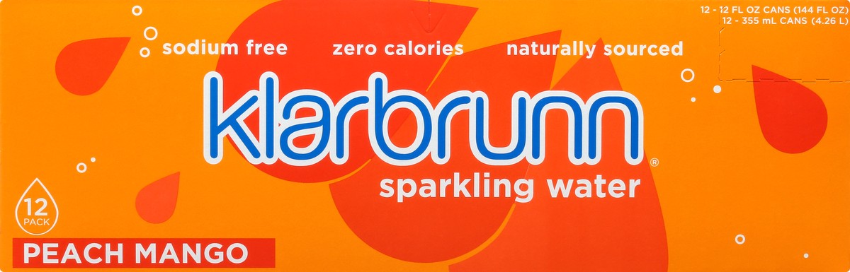 slide 3 of 9, Klarbrunn Peach Mango Naturally Sourced Sparkling Water - 12 ct; 12 fl oz, 12 ct; 12 fl oz