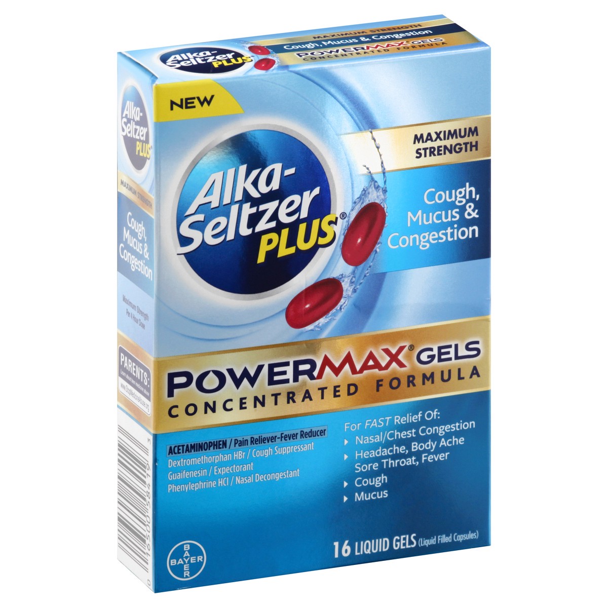 slide 3 of 9, Alka-Seltzer Plus Mucus Powermax, 16 ct