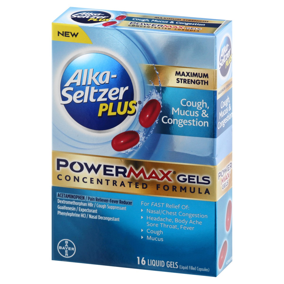 slide 4 of 9, Alka-Seltzer Plus Mucus Powermax, 16 ct