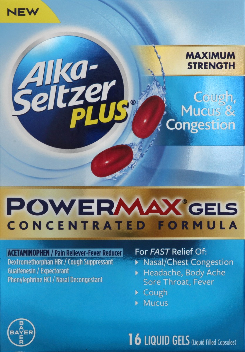 slide 8 of 9, Alka-Seltzer Plus Mucus Powermax, 16 ct