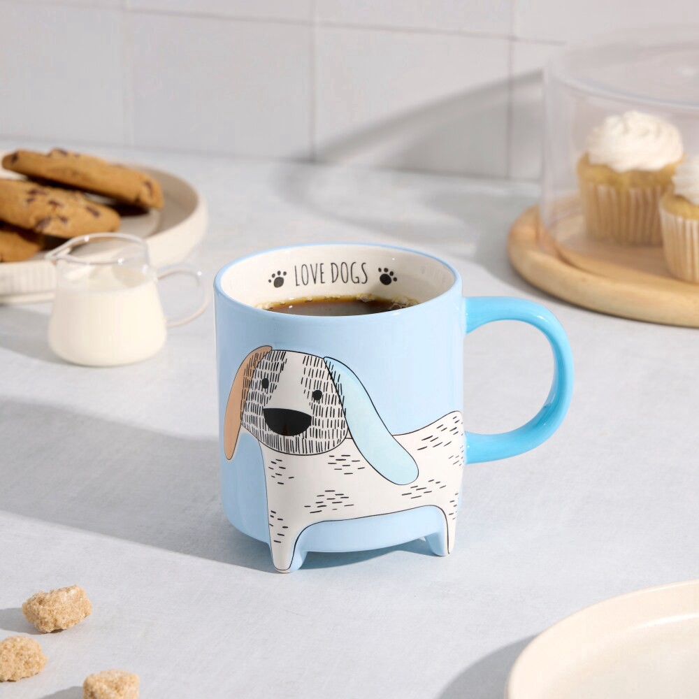 slide 2 of 3, Core Home Dog Footed Mug 16 oz Blue, 16 oz