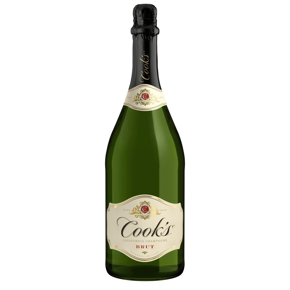slide 1 of 40, Cook's California Champagne Brut White Sparkling Wine, 1.5 L Bottle, 50.72 fl oz