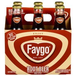 Faygo Root Beer Glass Bottles - 6 ct; 12 fl oz