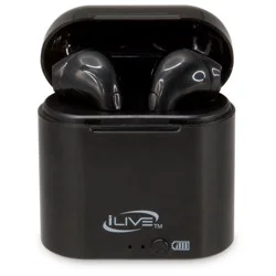 iLive Truly Black Wire-Free Earbuds with Charging Case