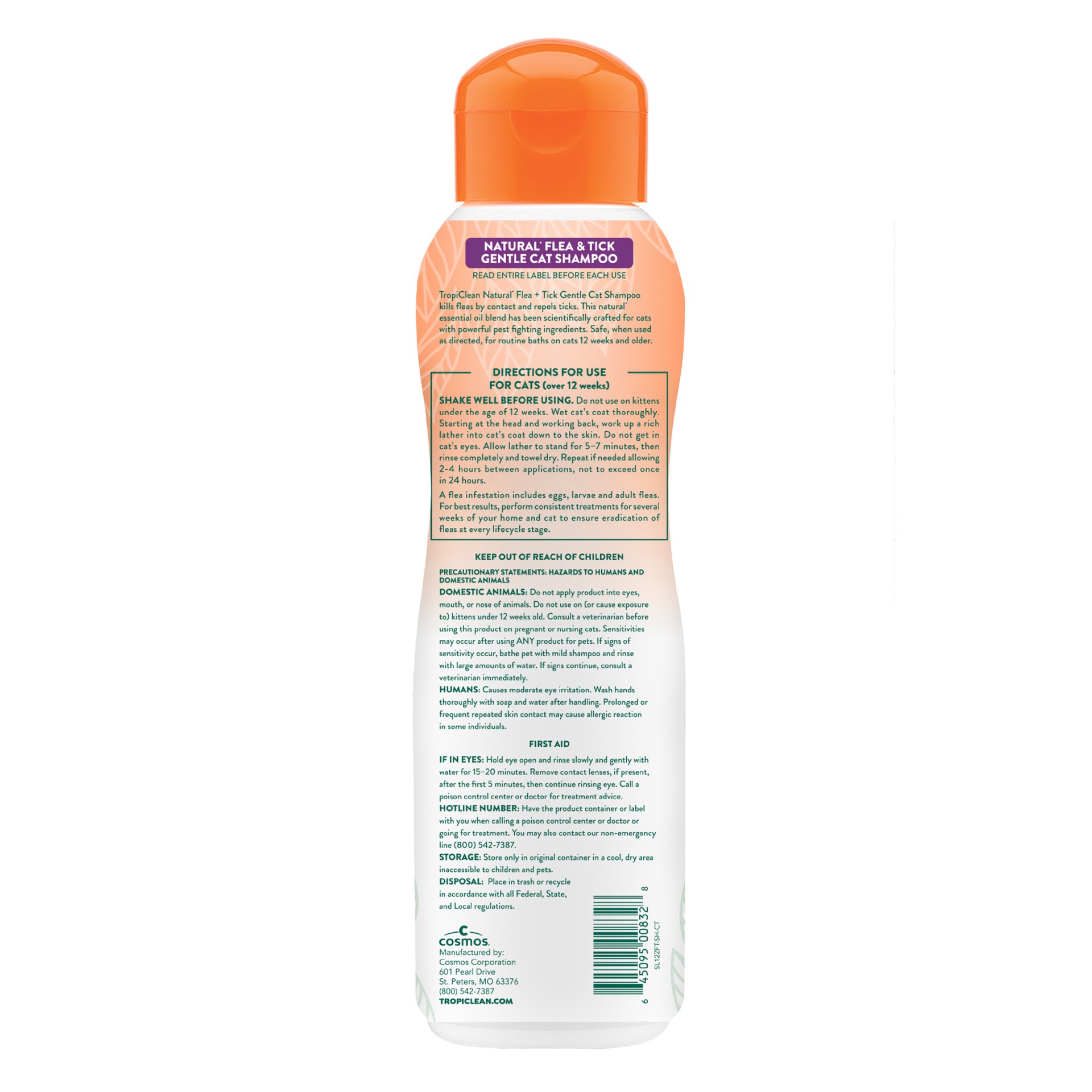 slide 2 of 2, TropiClean Natural* Flea + Tick Gentle Cat Shampoo, 12oz, 12 oz