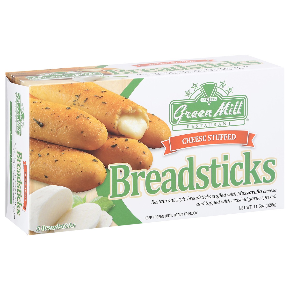 slide 2 of 9, Green Mill Cheese Stuffed Breadsticks,