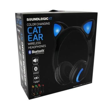 slide 1 of 1, Sound Logic Feline Cat Ear Headphones, 1 ct