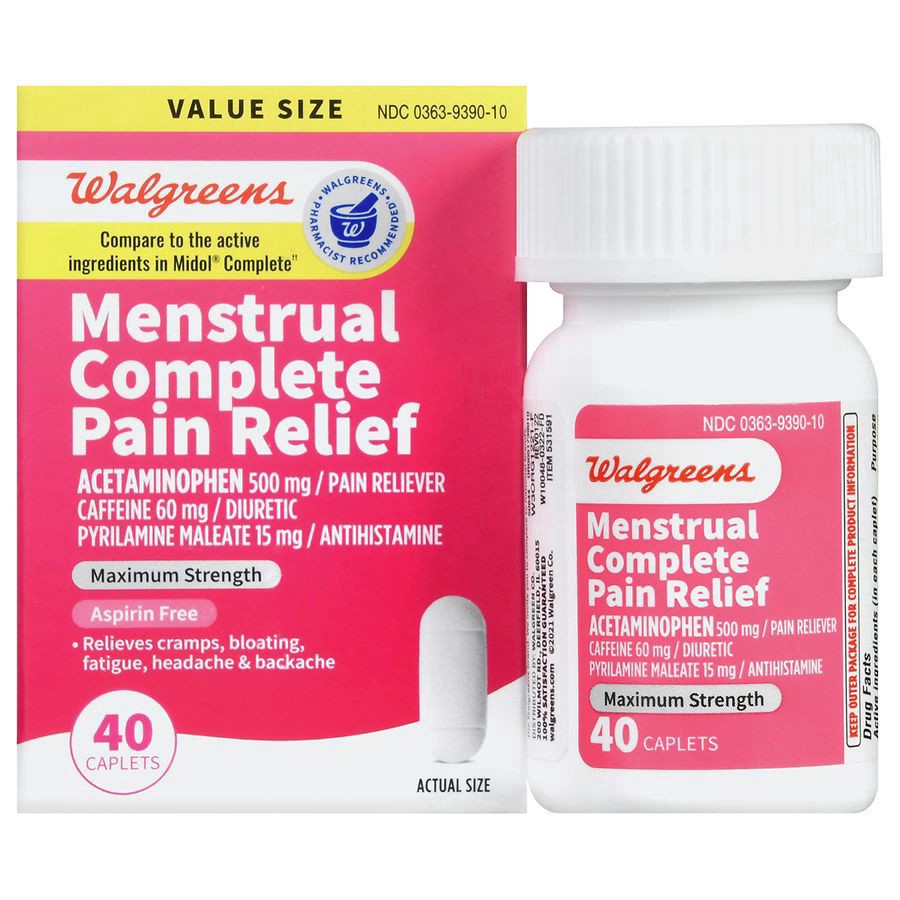 slide 1 of 5, Walgreens Menstrual Relief Caplets, 40 ct