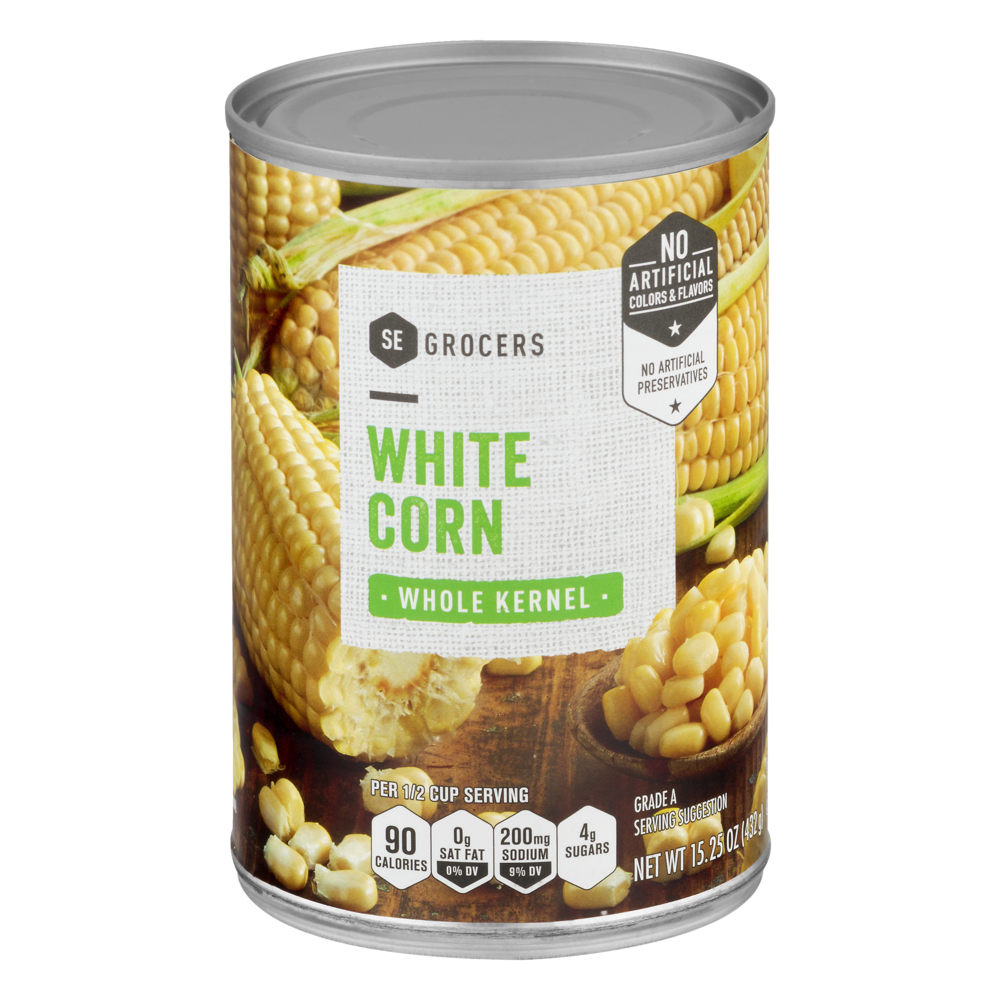 slide 1 of 1, SE Grocers Whole Kernel Corn White, 15.2 oz
