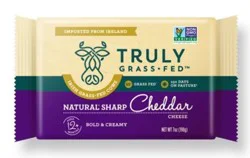 Truly Grass Fed Natural Sharp Cheddar Cheese Wedge