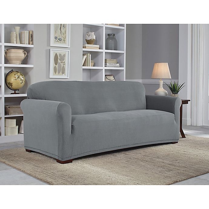 slide 1 of 3, Perfect Fit NeverWet Luxury Sofa Slipcover - Grey, 1 ct