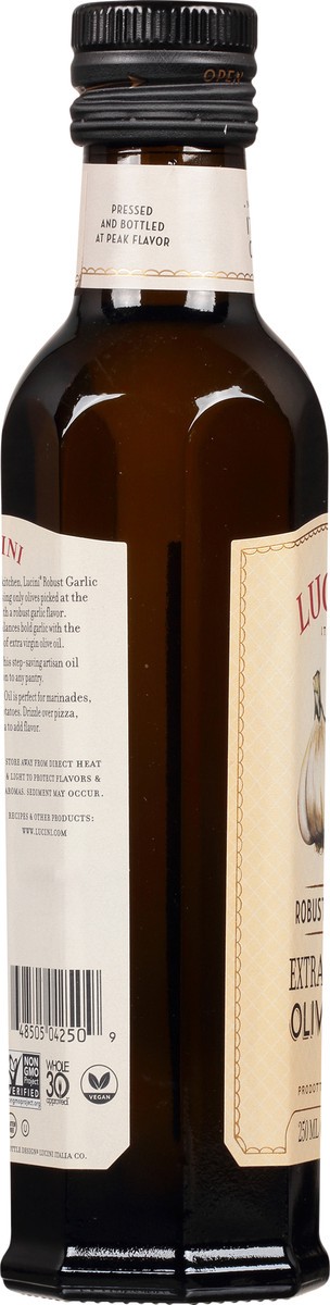 slide 13 of 14, Lucini Extra Virgin Olive Oil W/ Garlic, 8.5 fl oz