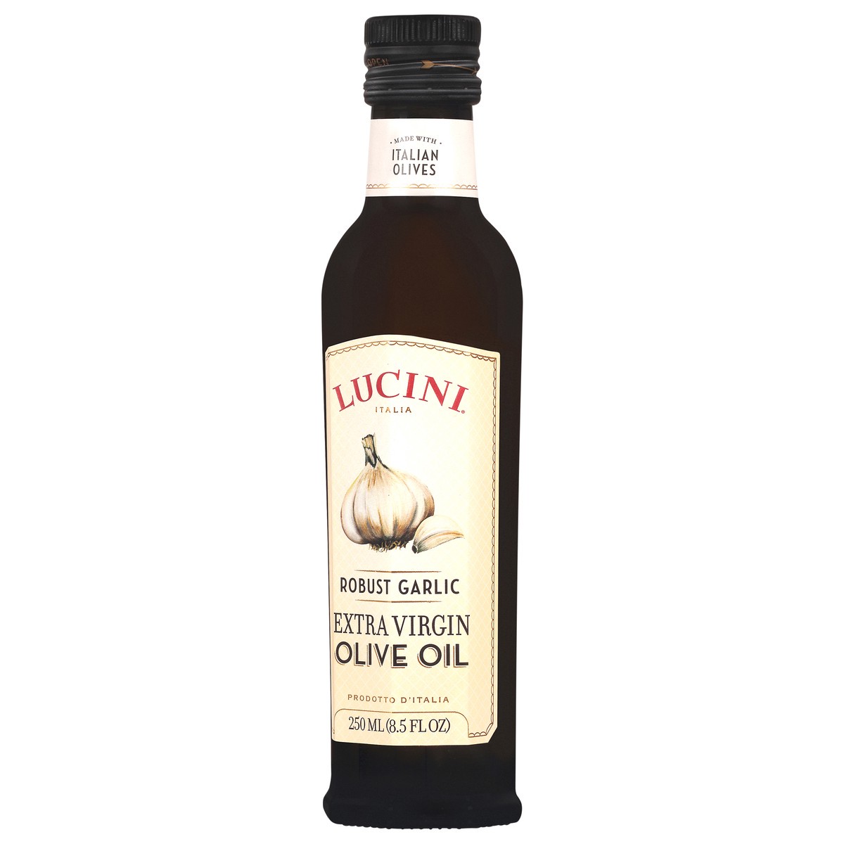 slide 10 of 14, Lucini Extra Virgin Olive Oil W/ Garlic, 8.5 fl oz