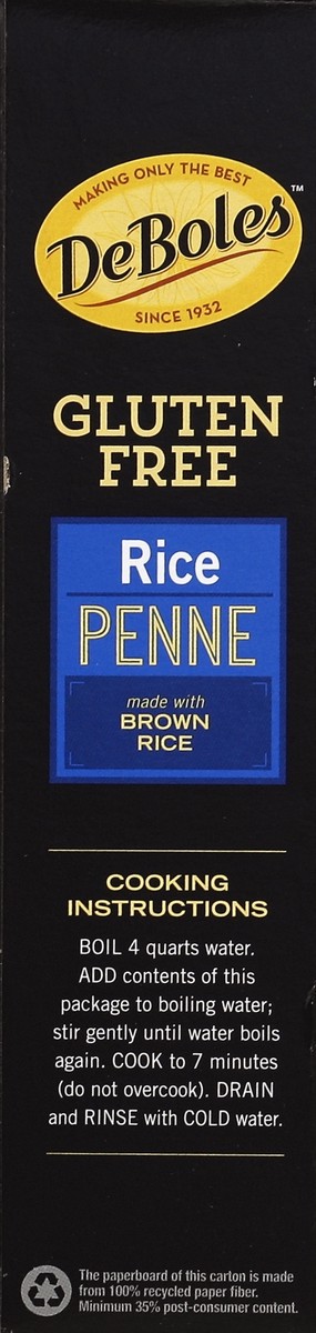 slide 3 of 6, DeBoles Rice Penne, 8 oz