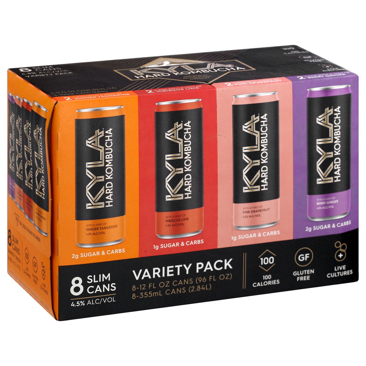 slide 3 of 9, Kyla Variety Pack Hard Kombucha 8 ea, 8 ct; 12 oz