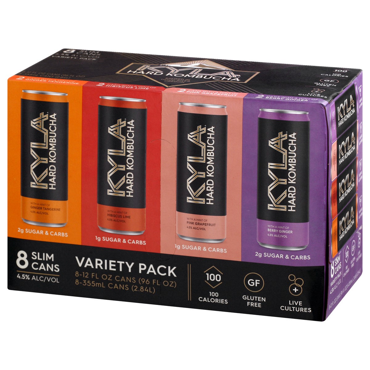 slide 8 of 9, Kyla Variety Pack Hard Kombucha 8 ea, 8 ct; 12 oz