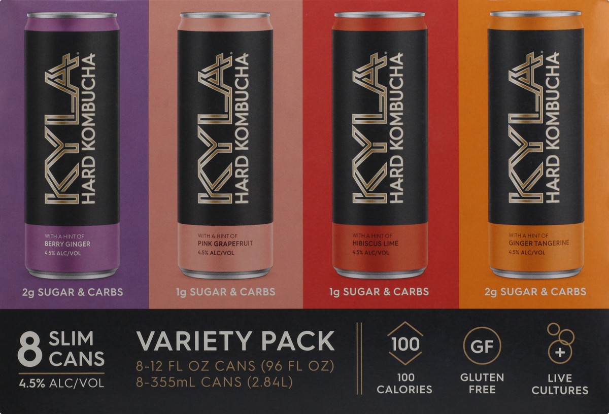 slide 5 of 9, Kyla Variety Pack Hard Kombucha 8 ea, 8 ct; 12 oz