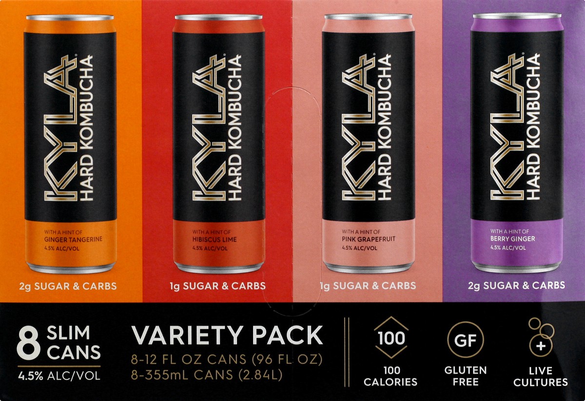 slide 1 of 9, Kyla Variety Pack Hard Kombucha 8 ea, 8 ct; 12 oz