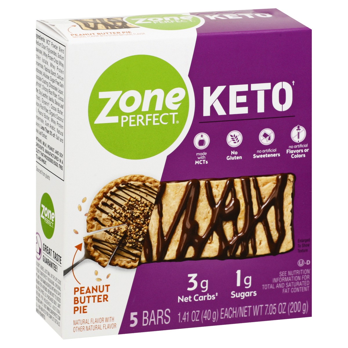 slide 2 of 9, Zone Perfect Peanut Butter Keto Bar 5Pk, 7.05 oz