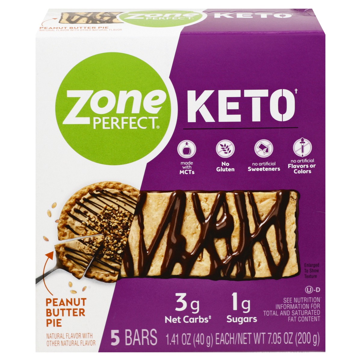 slide 1 of 9, Zone Perfect Peanut Butter Keto Bar 5Pk, 7.05 oz