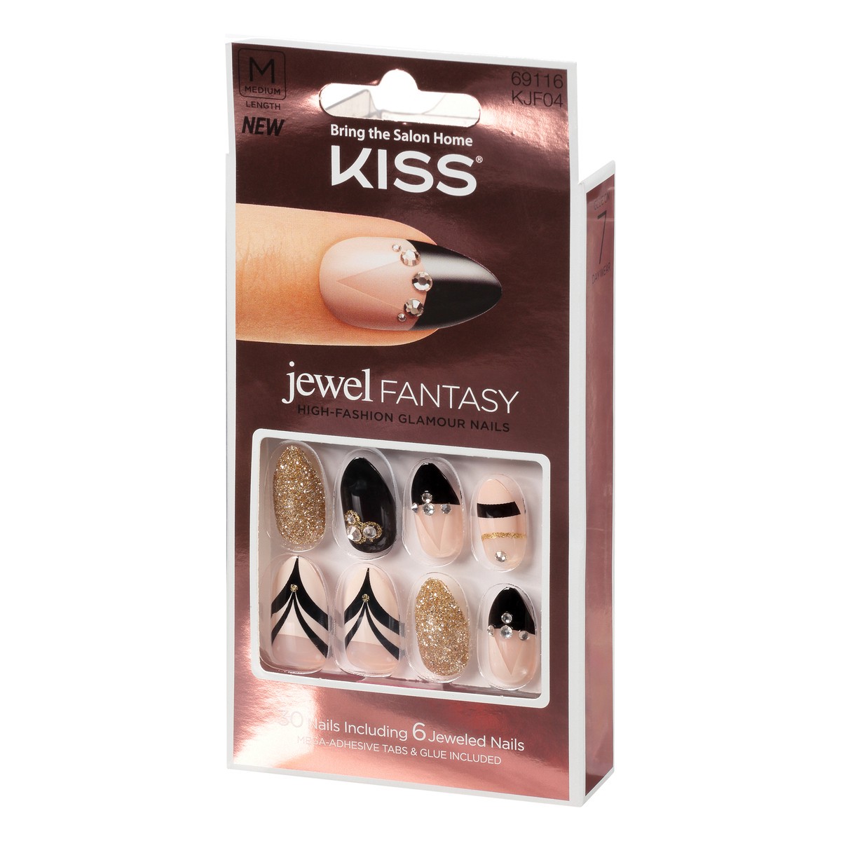 slide 3 of 11, Kiss Jewel Fantasy Medium Length Duchess KJF04 Nails 30 ea, 30 ct