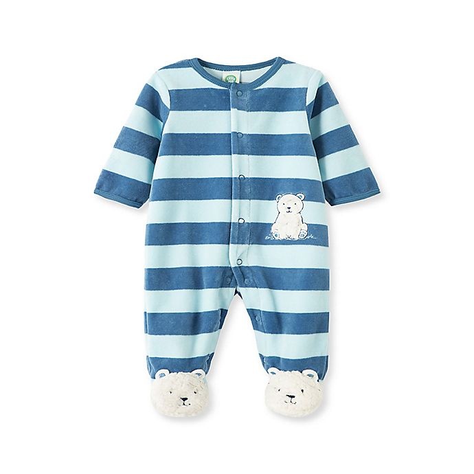 slide 1 of 2, Little Me Newborn Polar Bear Footie - Blue, 1 ct