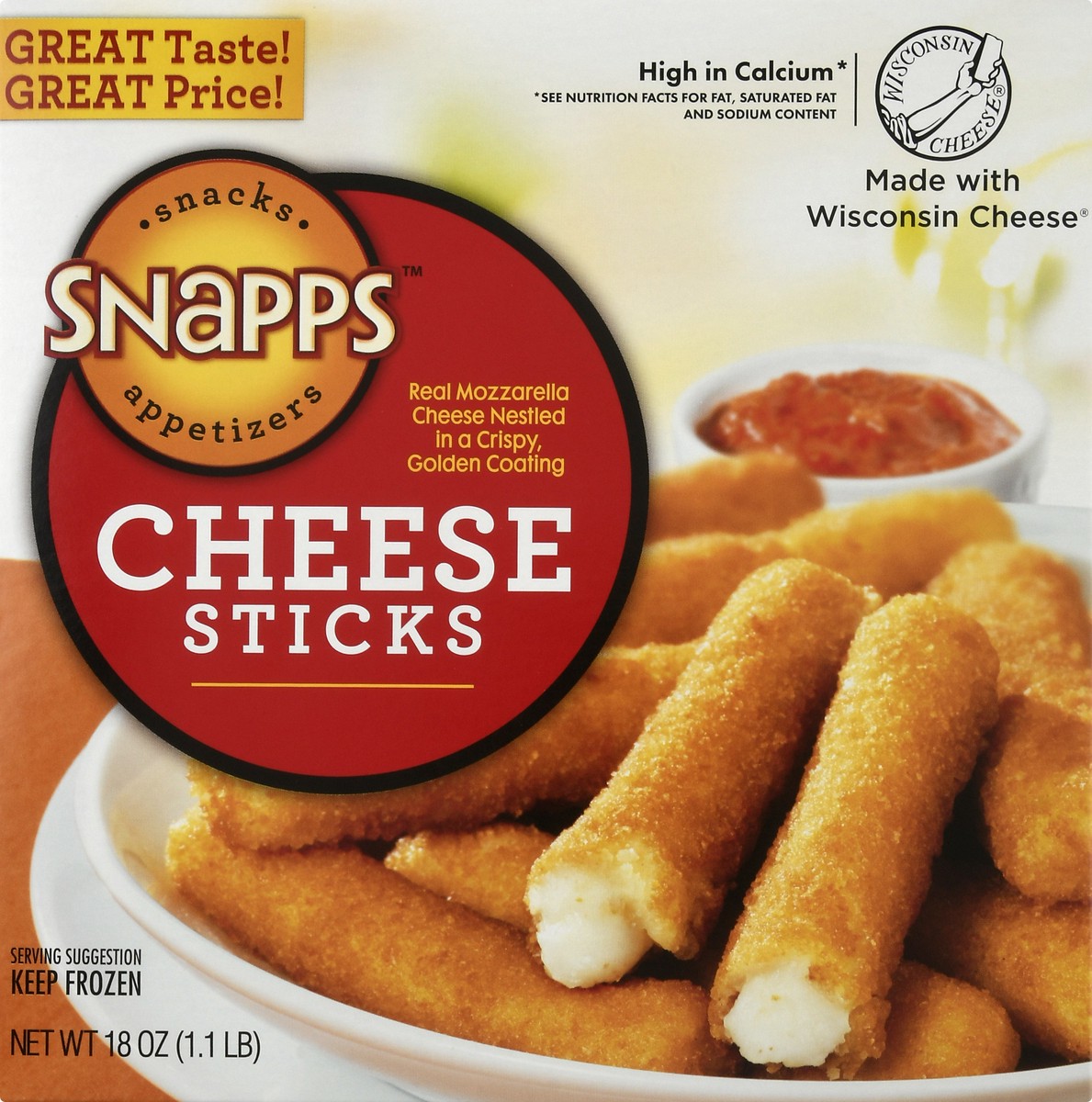 slide 12 of 13, Snapps Cheese Sticks 18 oz, 18 oz