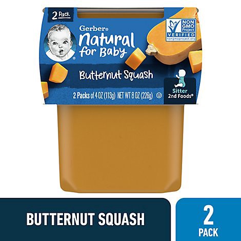 slide 1 of 1, Gerber 2nd Foods Natural Butternut Squash Baby Food Tub - 2-4 Oz, 8 oz