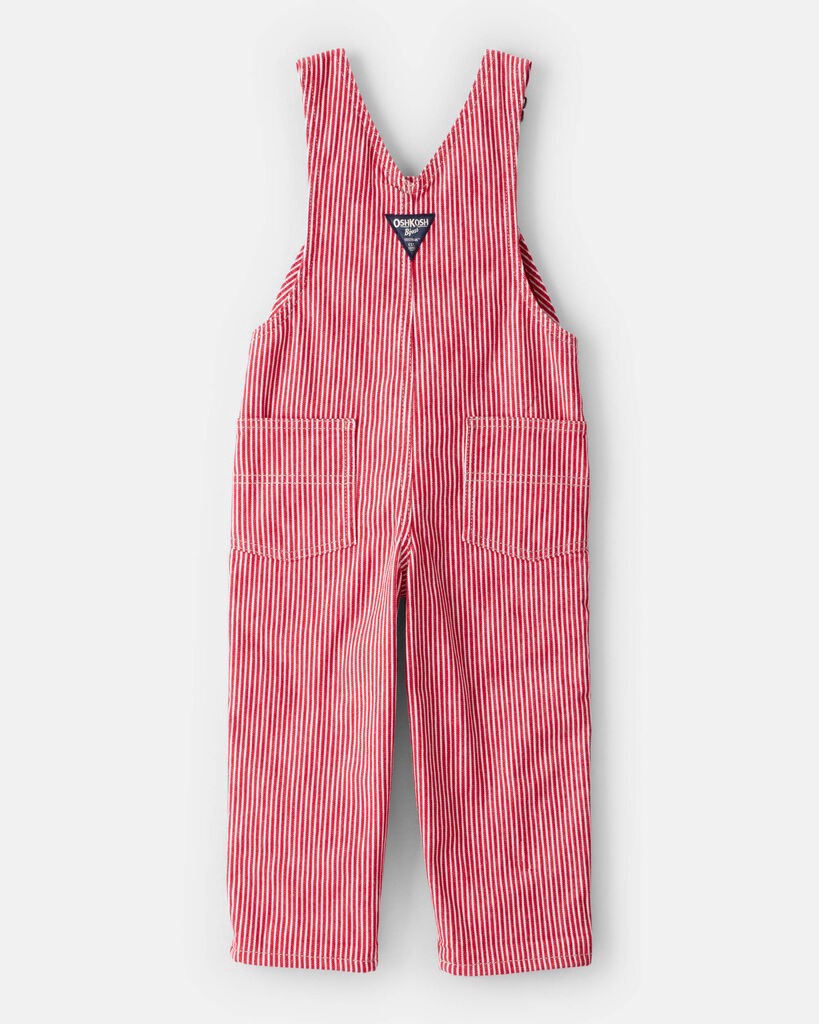 slide 3 of 3, Oshkosh Toddler Boy Hickory Striped Overalls - Red Multi 3T, 1 ct