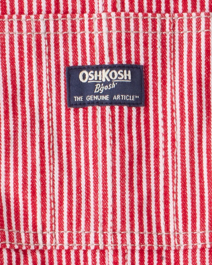 slide 2 of 3, Oshkosh Toddler Boy Hickory Striped Overalls - Red Multi 3T, 1 ct