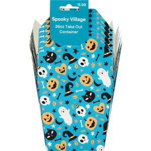 slide 1 of 1, SPOOKY VILLAGE Take Out Boxes, 6 ct