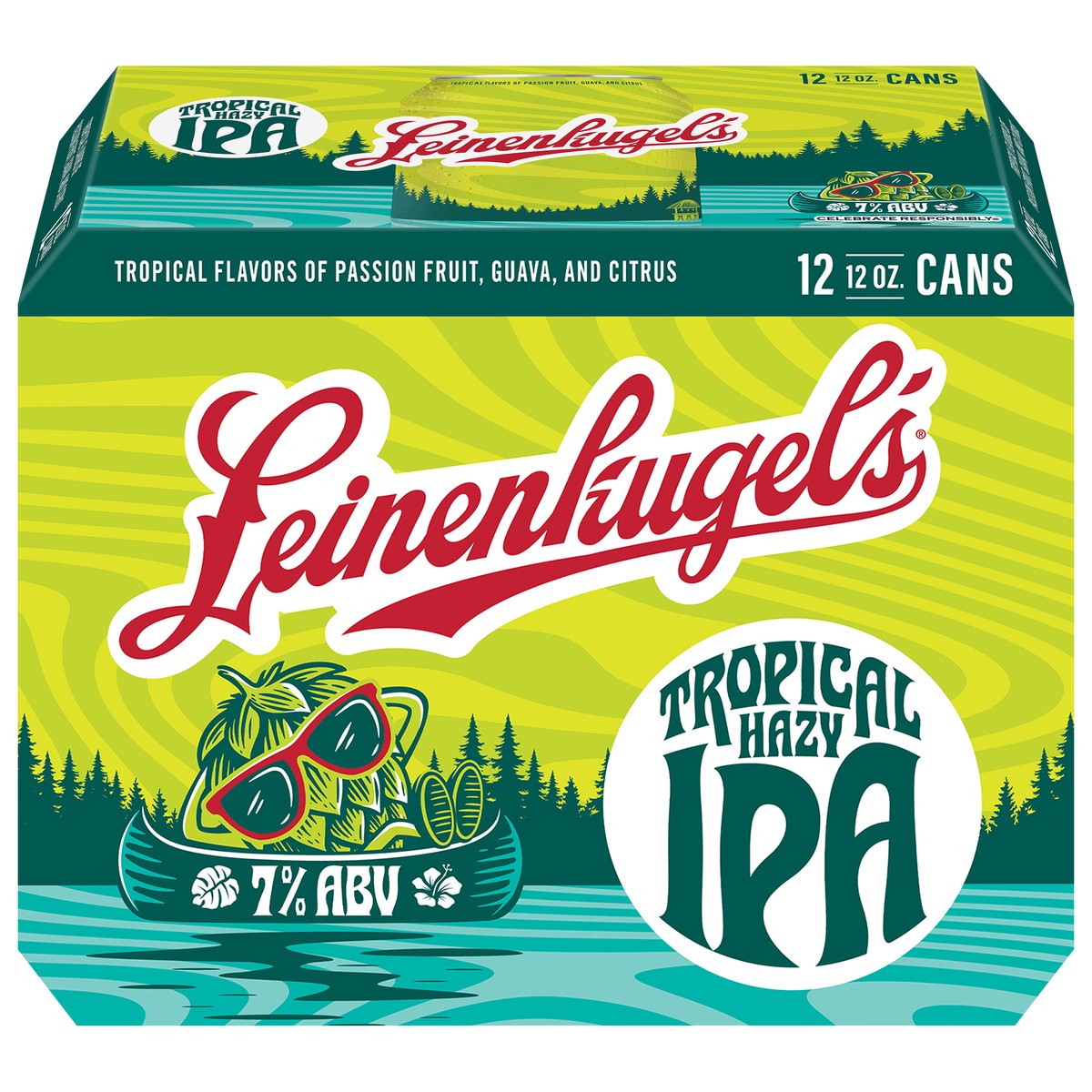 slide 1 of 14, Leinenkugel's Tropical Hazy IPA Craft Beer 7% ABV, 12 Pack, 12 fl oz Cans, 12 fl oz