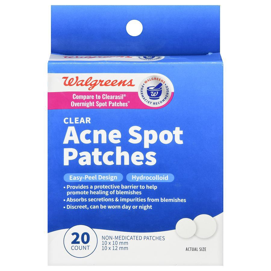 slide 3 of 5, Walgreens Acne Spot Patches, 20 ct; 10 mm, 12 mm