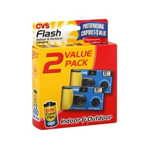 slide 1 of 1, CVS Pharmacy CVS Indoor & Outdoor Flash Camera Value Pack, 2 ct