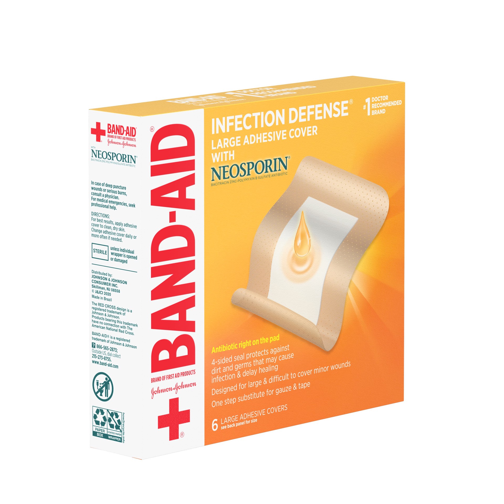 slide 7 of 8, Band-Aid Infect Defense Large Cover - 6ct, 1 ct