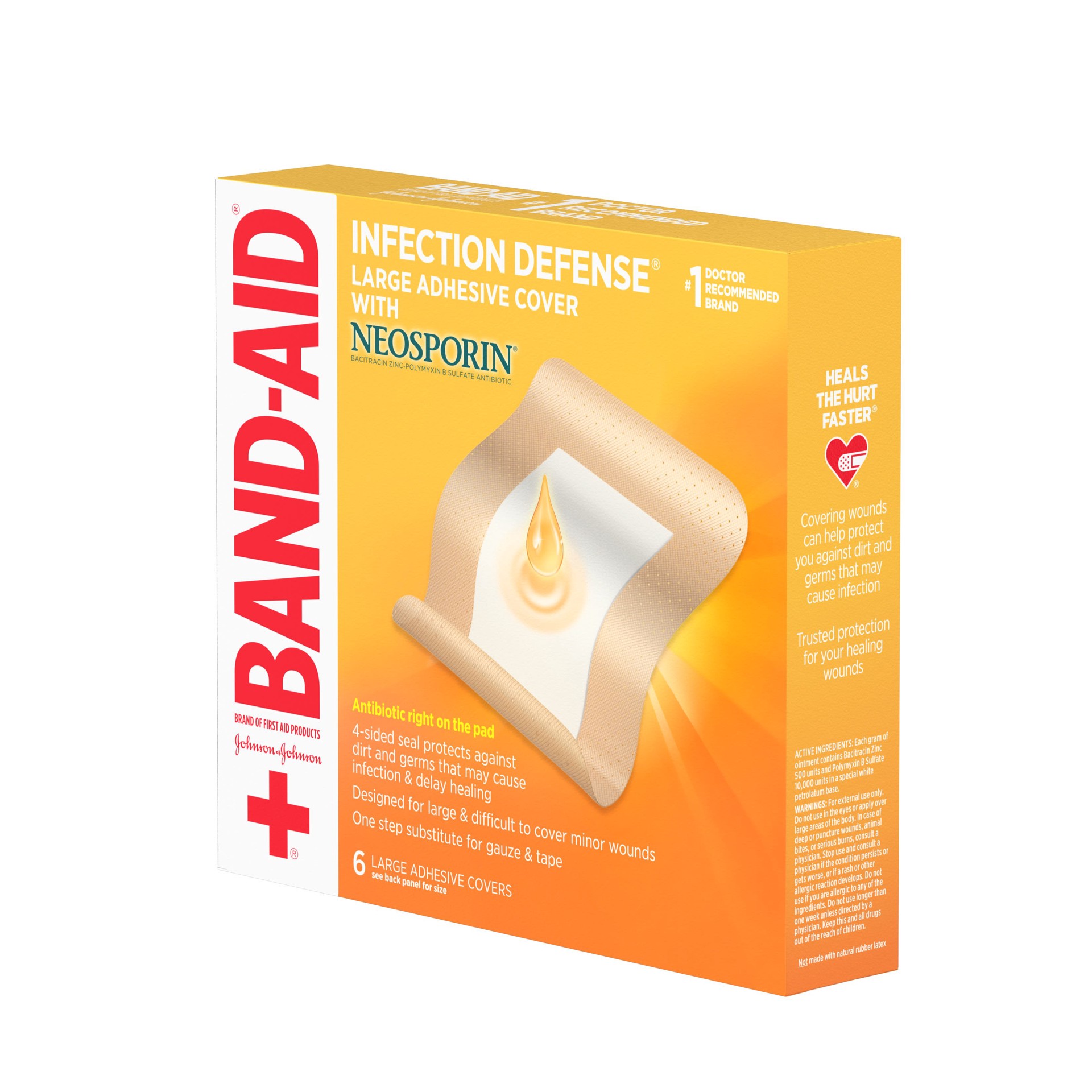 slide 3 of 8, Band-Aid Infect Defense Large Cover - 6ct, 1 ct