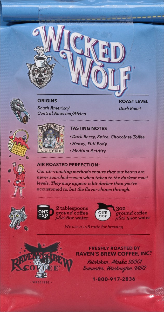 slide 3 of 9, Raven's Brew Coffee Wicked Wolf Dark Roast Coffee Ground - 12 oz, 12 oz