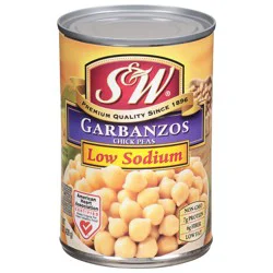 S&W Low Sodium Garbanzos Chick Peas 15.5 oz